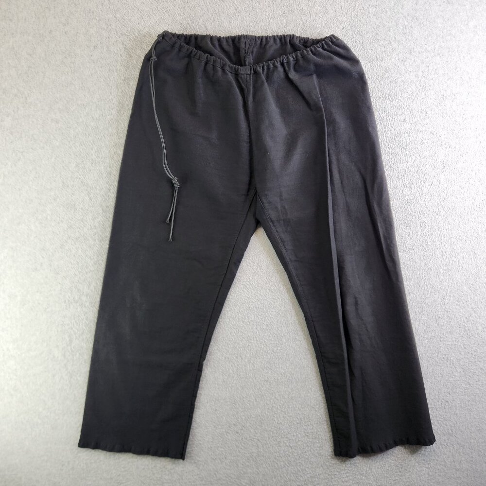 Skif Pants Womens OS Black Lagenlook Handmade Crop Loose Minimalist USA Made